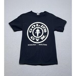 Gold's Gym Newburgh Middletown T-Shirt Men's Small Black Logo Graphic‎ Cotton